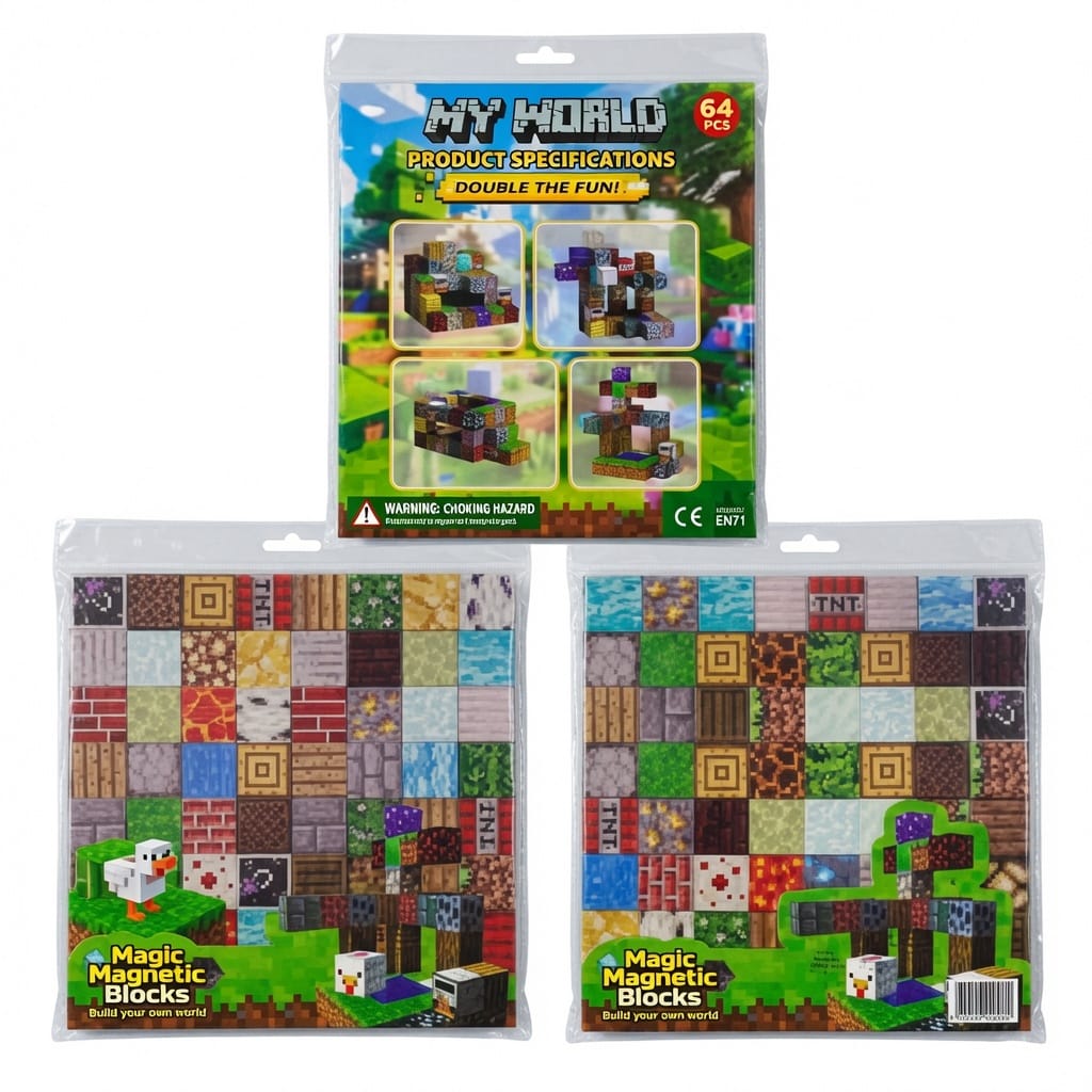 Minecraft Bloques Magnéticos 64 Piezas