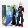 Figura Katsuki Bakugo 7ma Temporada My Hero Academia Bandai 21cm con traje negro y rojo y caja oficial 7th Season Figure