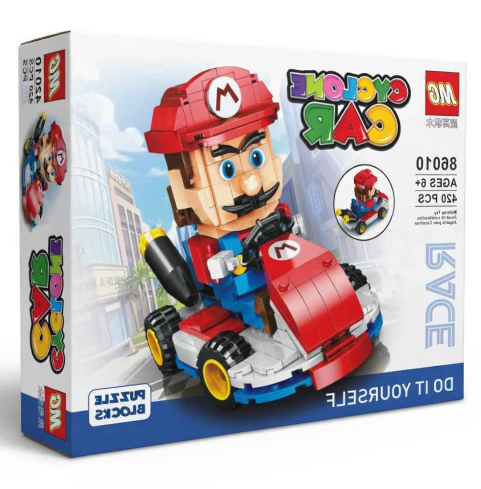 LEGO Super Mario Kart Cyclone Car Race +420 Piezas MC-86010 - Caja oficial con figura de Mario y kart rojo