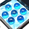 Las 7 Esferas Del Dragón Azules De Energía Negativa Dragon Ball - Set completo en caja negra con seda azul