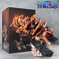 Figura Monkey D. Luffy Gear 3 Gigant Pistol One Piece 30cm con llamas naranjas y caja oficial