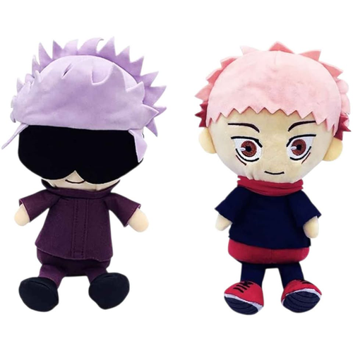 2 Peluches Satoru Gojo y Yuji Itadori Jujutsu Kaisen 25cm - Pack completo