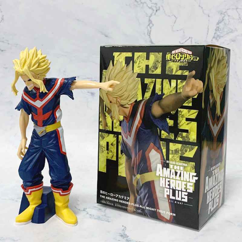 Figura All Might True Form Flaco My Hero Academia The Amazing Heroes Plus 20cm con caja oficial negra y amarilla