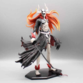 Figura Ichigo Kurosaki Vasto Lorde Bleach 34cm con máscara blanca, cabello naranja y katana sobre base hexagonal negra