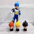 Figura Vegeta Gigante Dragon Ball Z 45cm Super Saiyan Azul con 4 cabezas intercambiables y efectos de energía