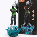 Figura Kakashi Hatake Chidori Negro Naruto Shippuden 39cm con base de llamas azules translucidas y caja oficial negra
